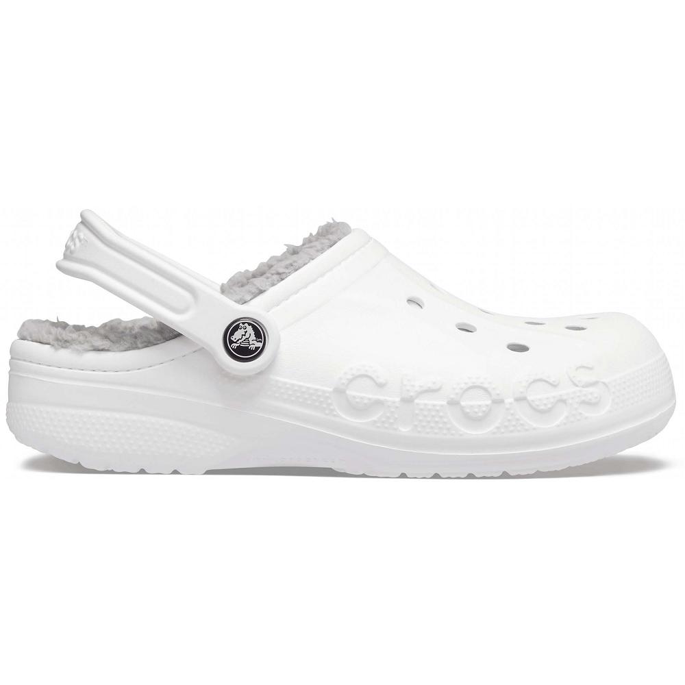 White Women's Crocs Baya Lined Clogs | NZ 0097LISH